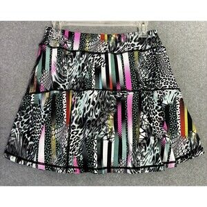 Women’s Athletic Skirt Skort Multicolor Animal Print Built-In Shorts Size M USA